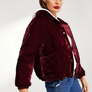 Shein velvet puffer coat